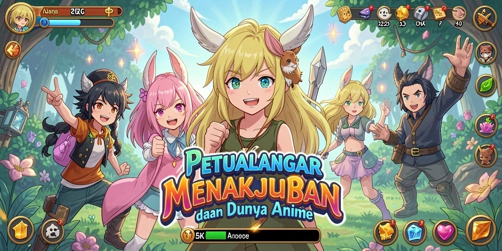 Tangkapan layar dari gameplay 5ZK menampilkan pertarungan karakter anime.