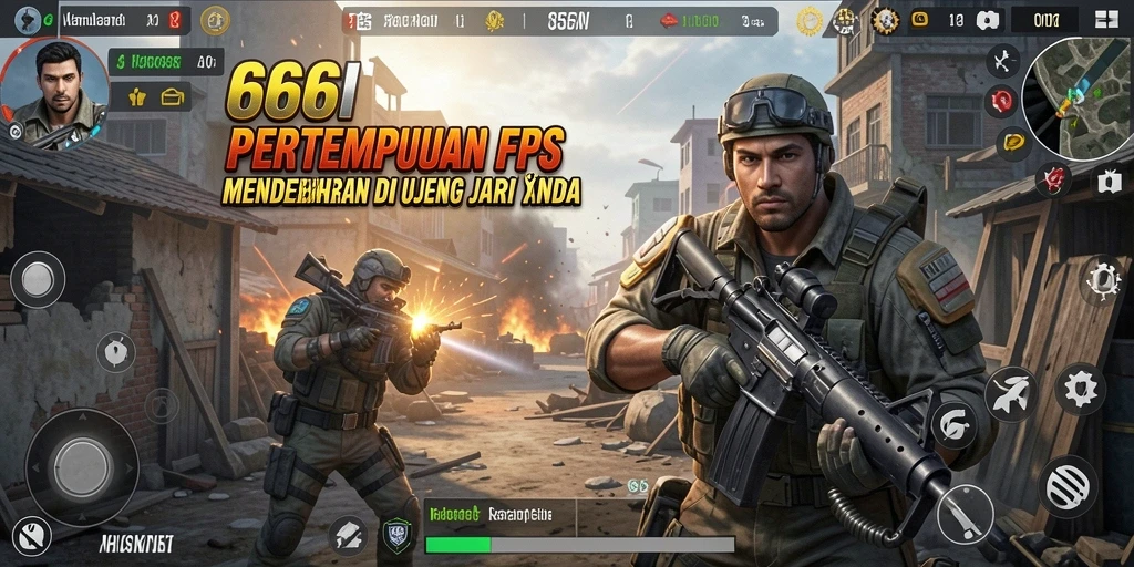 Tangkapan layar utama 666I menampilkan aksi gameplay FPS yang seru.