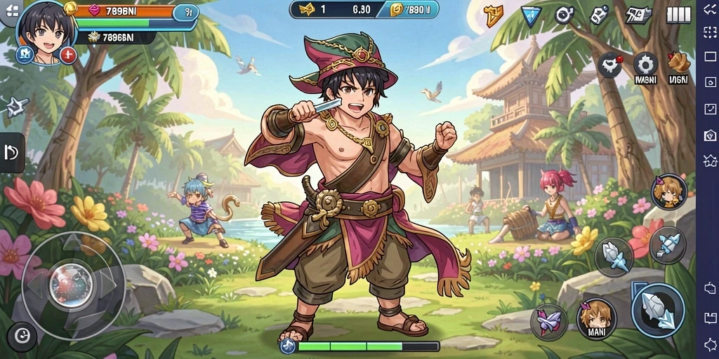 Tampilan menarik dari gameplay <strong>789BNI</strong> dengan karakter anime yang beraksi.