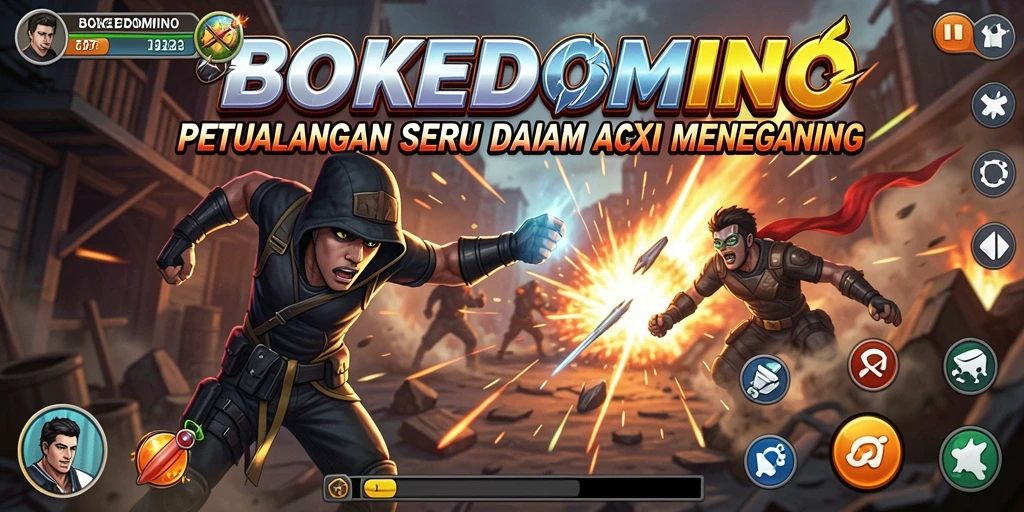 Tampilan gameplay BOKEDOMINO yang menegangkan dan seru.