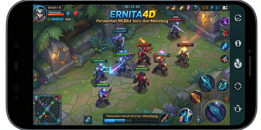 Tampilan gameplay seru dalam ERNITA4D dengan pertarungan epik.