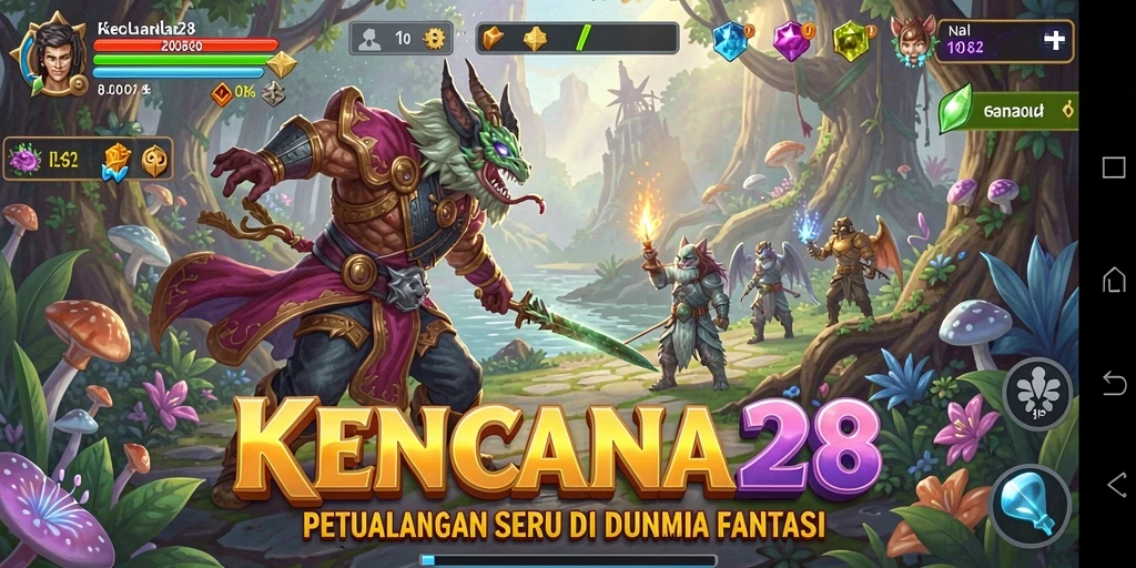 Tampilan gameplay KENCANA28 yang penuh aksi dan petualangan seru.