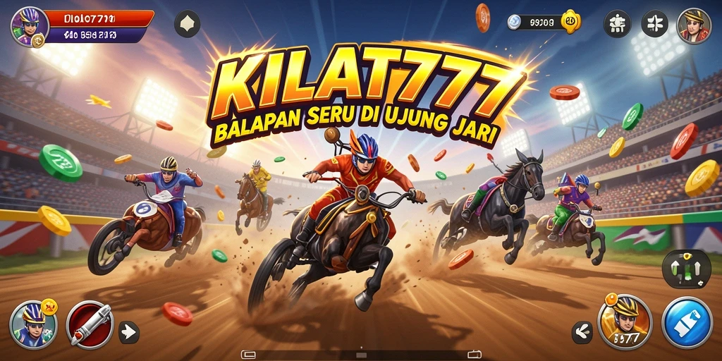 Tangkapan layar gameplay KILAT777 menampilkan balapan seru di lintasan yang menantang.