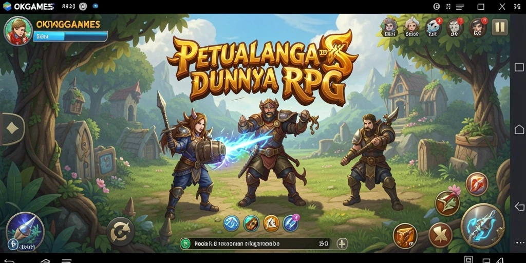Tampilan gameplay OKGAMES yang seru dan menantang dalam dunia RPG.