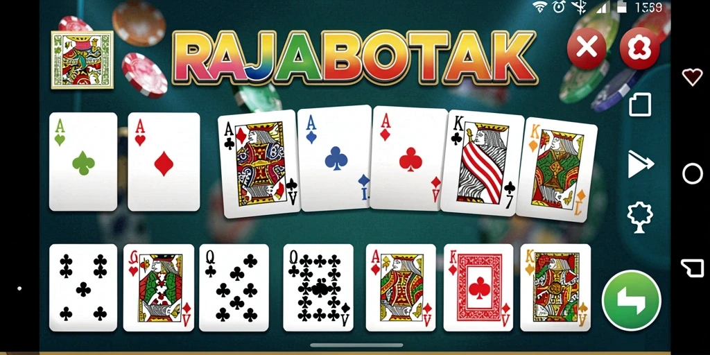 Tampilan gameplay seru RAJABOTAK dengan berbagai mode permainan Domino.