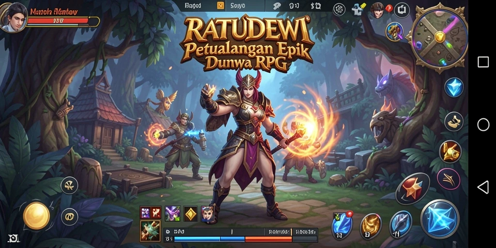 Screenshot gameplay RATUDEWI menampilkan aksi seru dan karakter unik.
