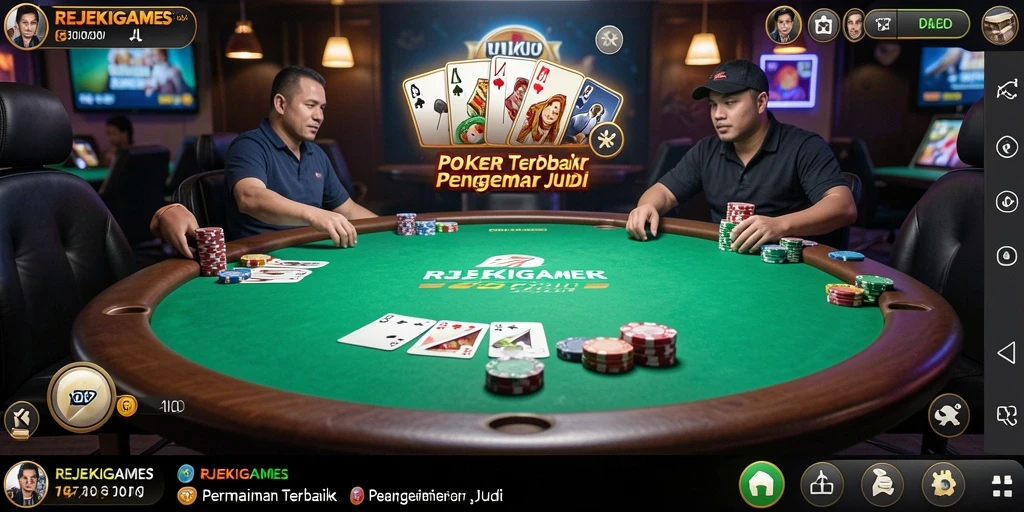 Screenshot utama dari gameplay seru Poker di REJEKIGAMES.