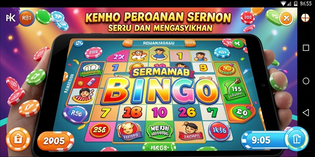 Screenshot gameplay menunjukkan momen seru permainan Bingo di RK55.