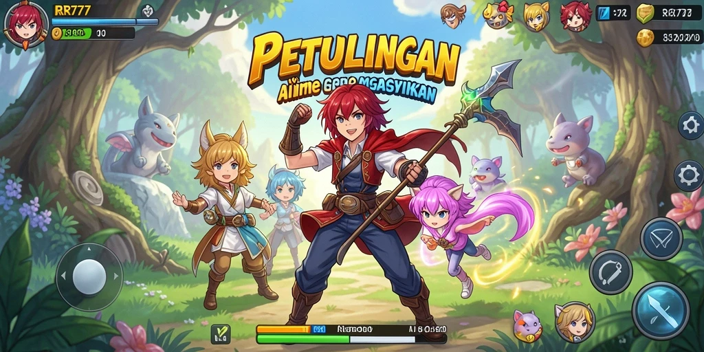 Screenshot gameplay RR777 menampilkan karakter anime dalam aksi seru.