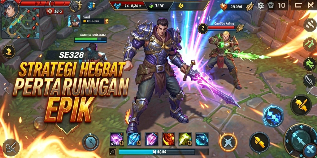 Tangkapan layar utama SE328 menunjukkan aksi strategi yang mendebarkan.