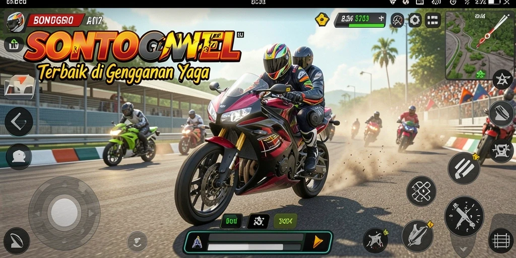 Tampilan gameplay balap motor dari SONTOGEL yang mengasyikkan.
