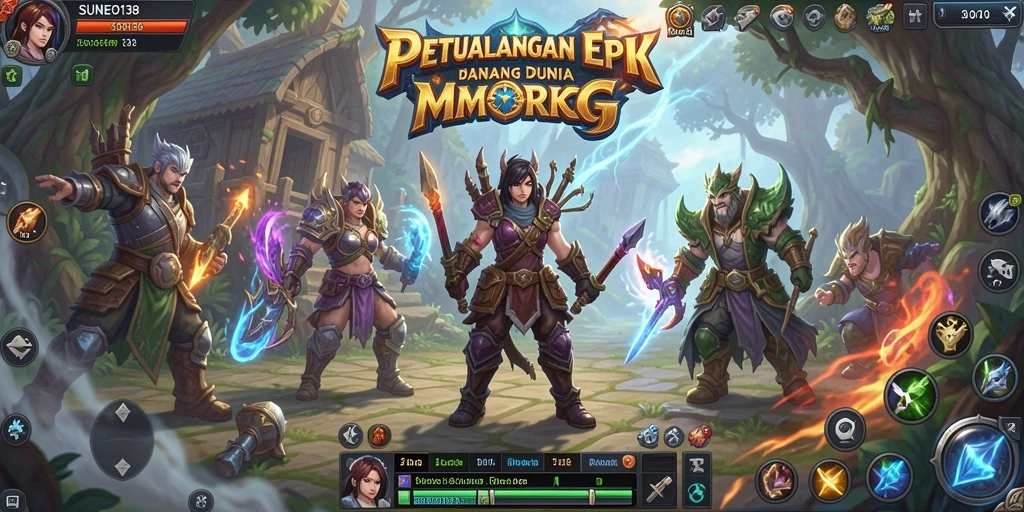 Screenshot SUNEO138 menampilkan pertarungan epik dalam gameplay MMORPG.