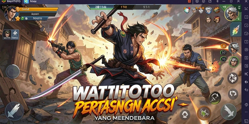 Tangkapan layar dari gameplay WATITOTO menampilkan aksi pertempuran yang mendebarkan.