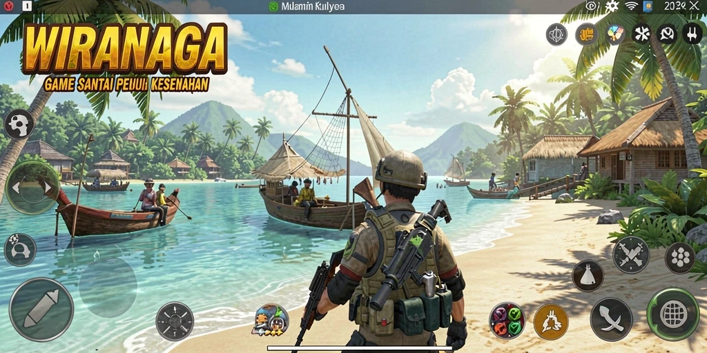 Tampilan gameplay WIRANAGA yang mengasyikkan dan penuh warna.