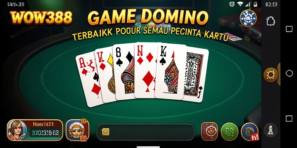 Screenshot gameplay WOW388 menampilkan pemain yang bersaing dalam permainan Domino.
